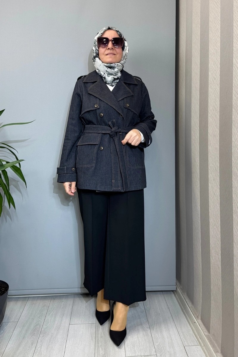 Miss Dalida Kargo Cepli Denim Ceket Siyah T26Y-8208