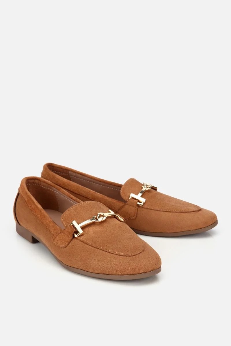 Yaya By Hotiç Kadın Taba Süet Toka Detaylı Günlük Loafer görsel 2