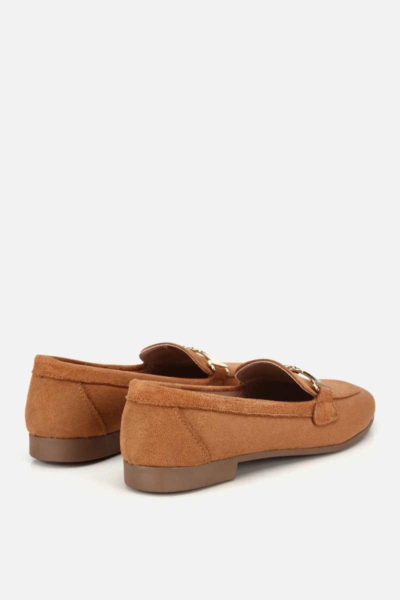 Yaya By Hotiç Kadın Taba Süet Toka Detaylı Günlük Loafer görsel 3