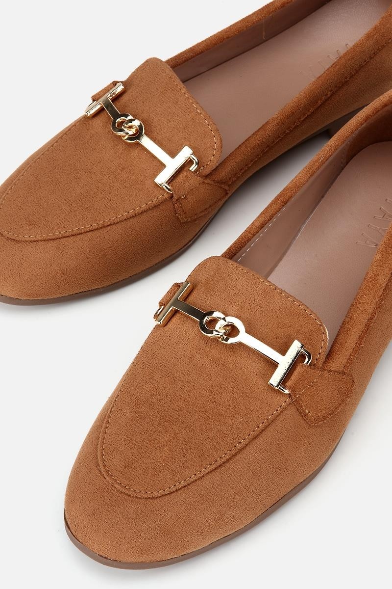 Yaya By Hotiç Kadın Taba Süet Toka Detaylı Günlük Loafer görsel 4
