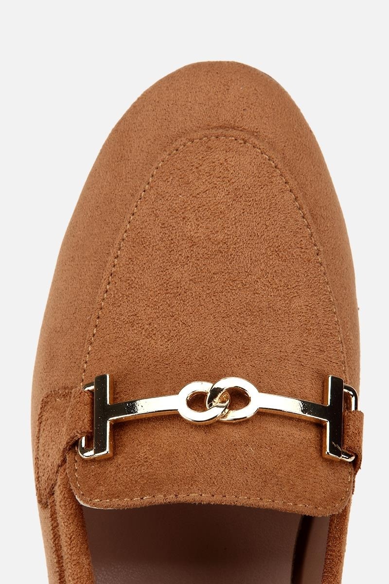 Yaya By Hotiç Kadın Taba Süet Toka Detaylı Günlük Loafer görsel 5