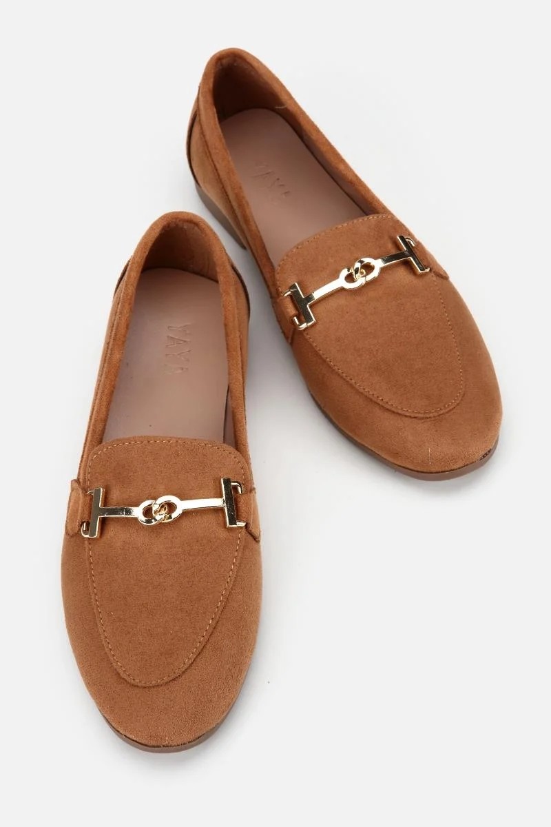 Yaya By Hotiç Kadın Taba Süet Toka Detaylı Günlük Loafer görsel 6