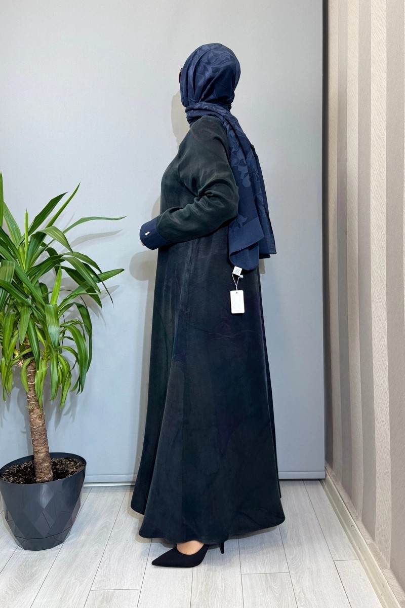 Miss Dalida Renkli Fermuarlı Uzun Kap Lacivert 2268778 görsel 2