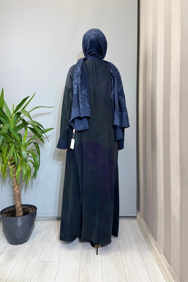 Miss Dalida Renkli Fermuarlı Uzun Kap Lacivert 2268778 görsel 3