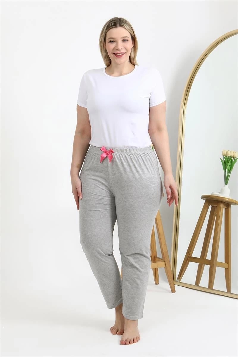 mery Kadın Pamuklu Büyük Beden Alt Pijama Gri Mery görsel 2