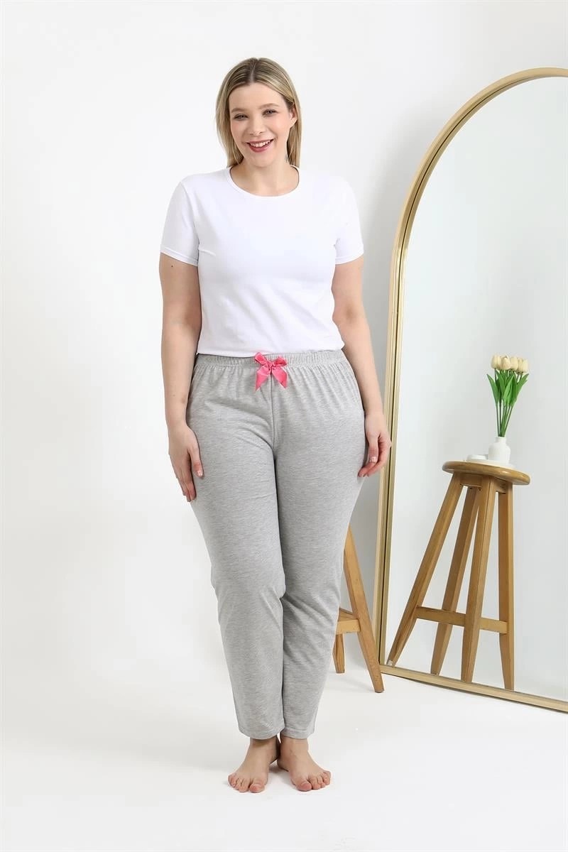 mery Kadın Pamuklu Büyük Beden Alt Pijama Gri Mery görsel 5