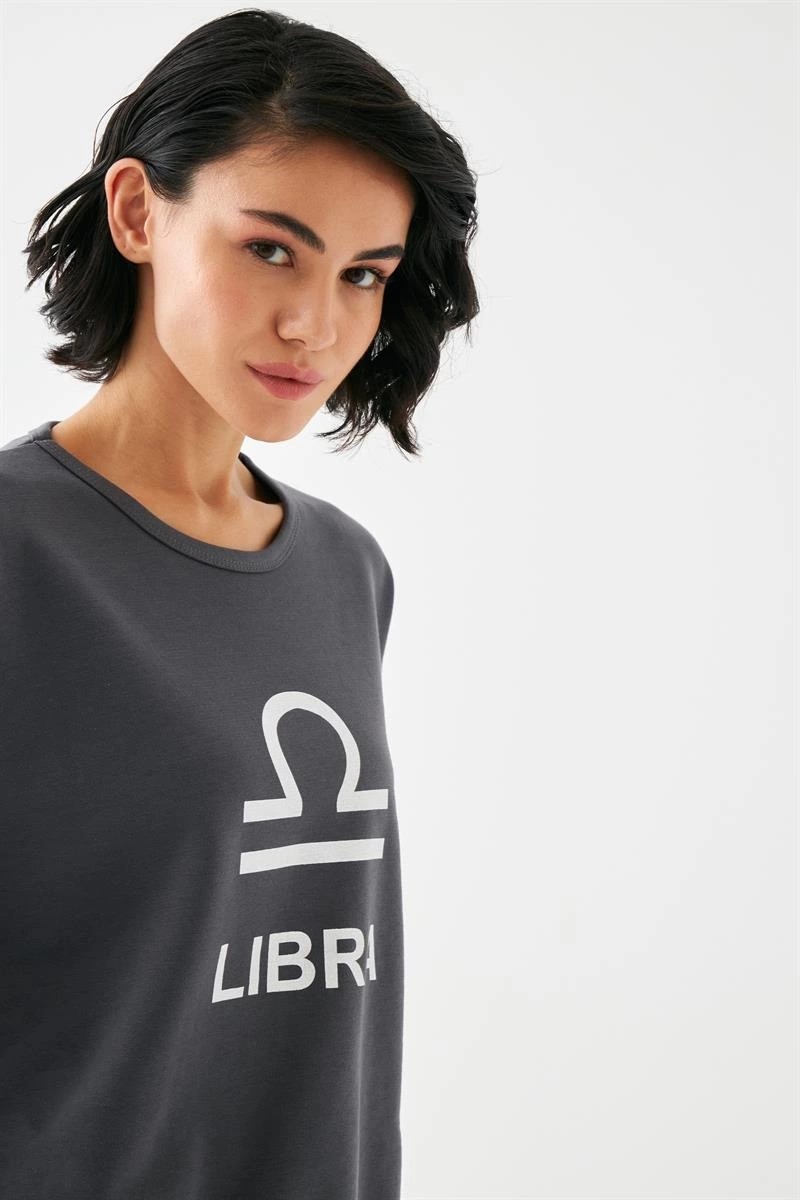 mery Kadın Füme Terazi Burcu Oversize 2 Iplik Eşofman Ev Giyim Takımı Mery görsel 4