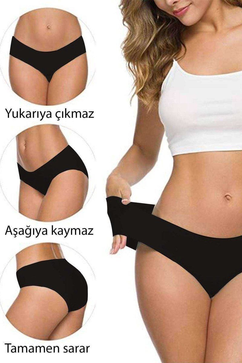 3 Adet Kadın Dikişsiz Lazer Kesim Esnek Iz Yapmayan Külot S2 Mudanis görsel 5
