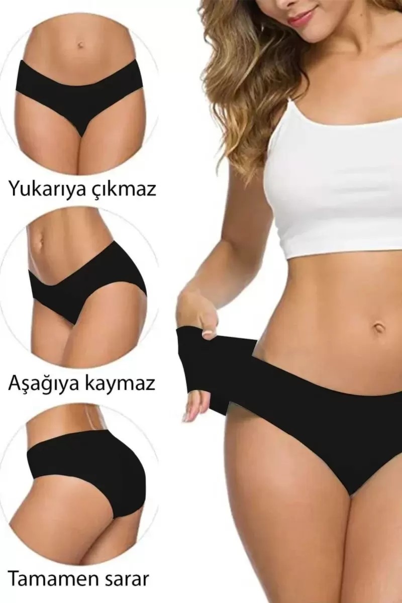 6 Adet Kadın Dikişsiz Lazer Kesim Esnek Iz Yapmayan Külot S5 görsel 5