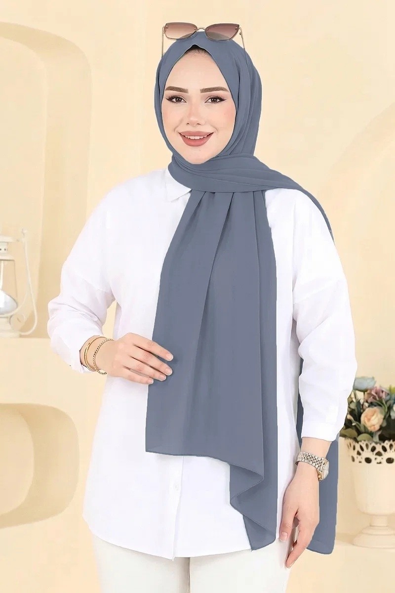Asia Collection Düz Şifon Şal görsel 3
