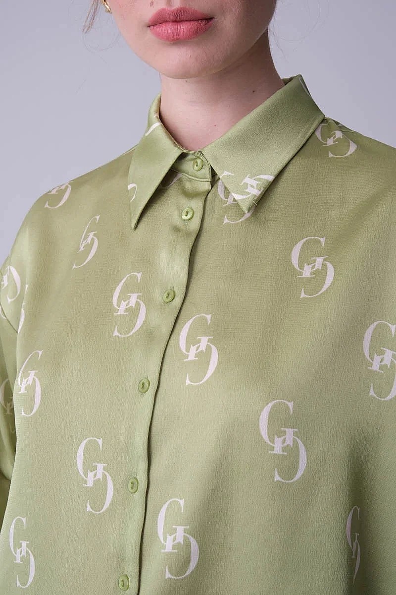 Gusto Monogram Gömlek - Fıstık Yeşili görsel 3