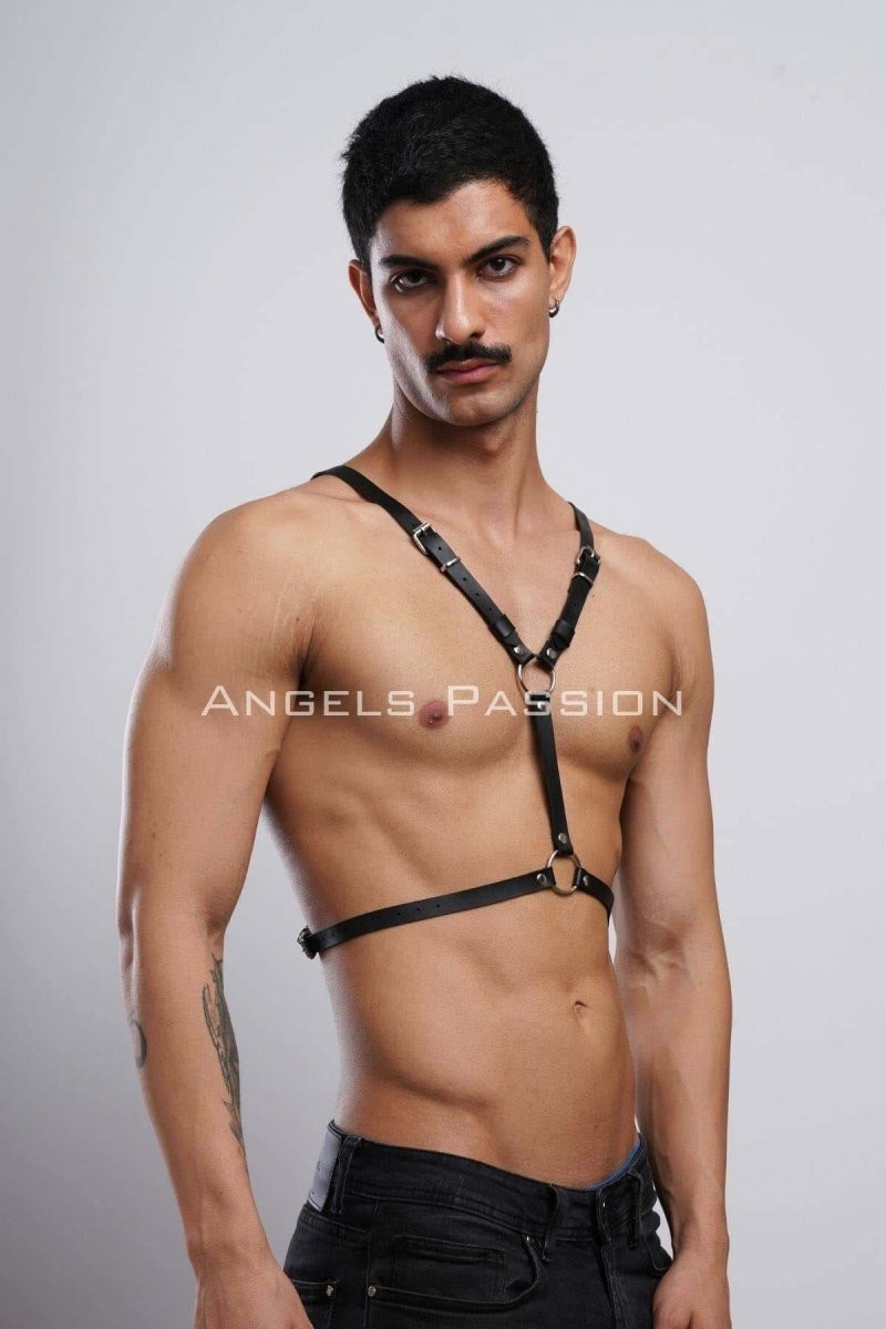 Ava Style Kanatlı Erkek Harness, Erkek Göğüs Harness ve Kanat Detay, Deri Kanatlı Harness - BRFM150 Ava görsel 4