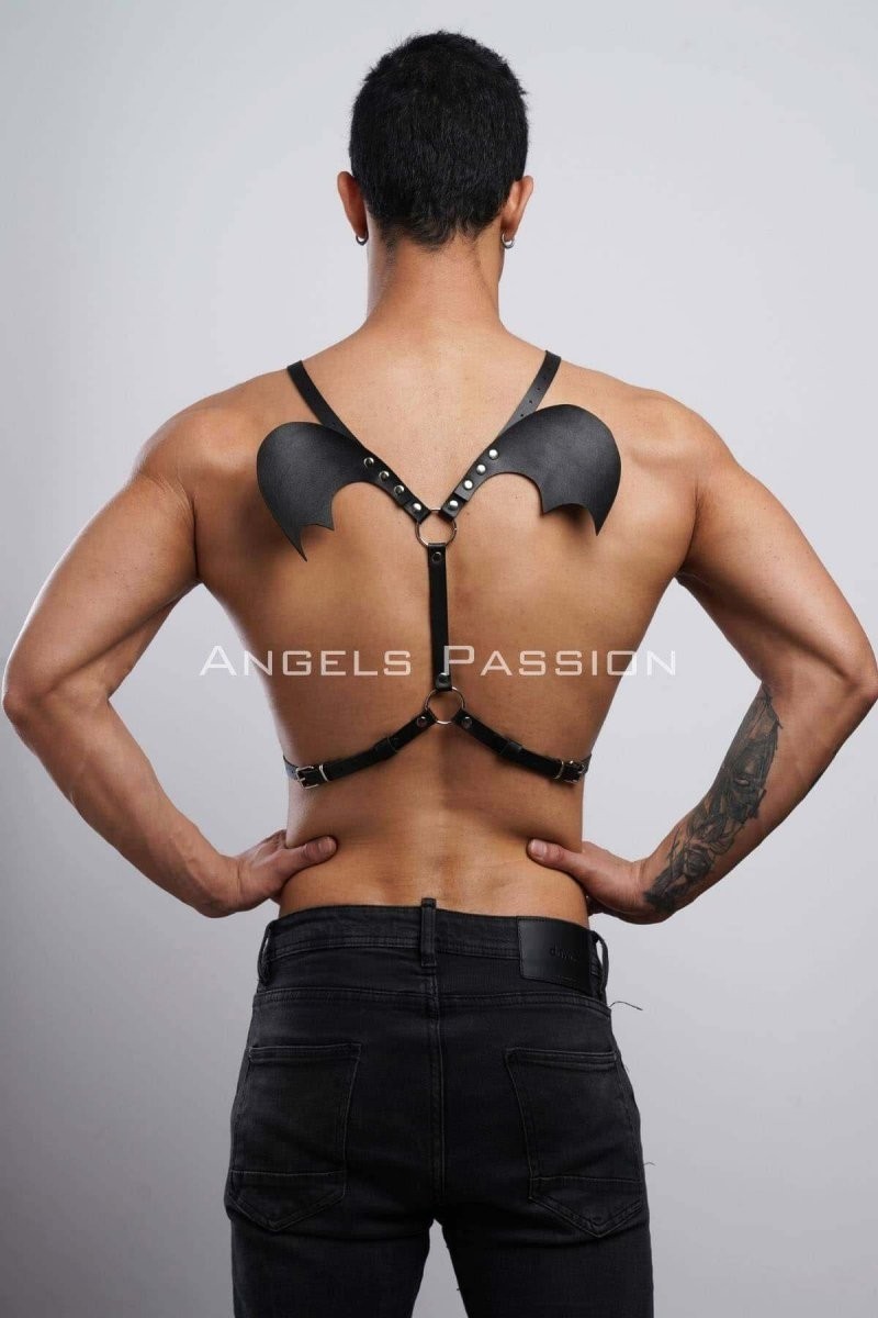 Ava Style Kanatlı Erkek Harness, Erkek Göğüs Harness ve Kanat Detay, Deri Kanatlı Harness - BRFM150 Ava görsel 5