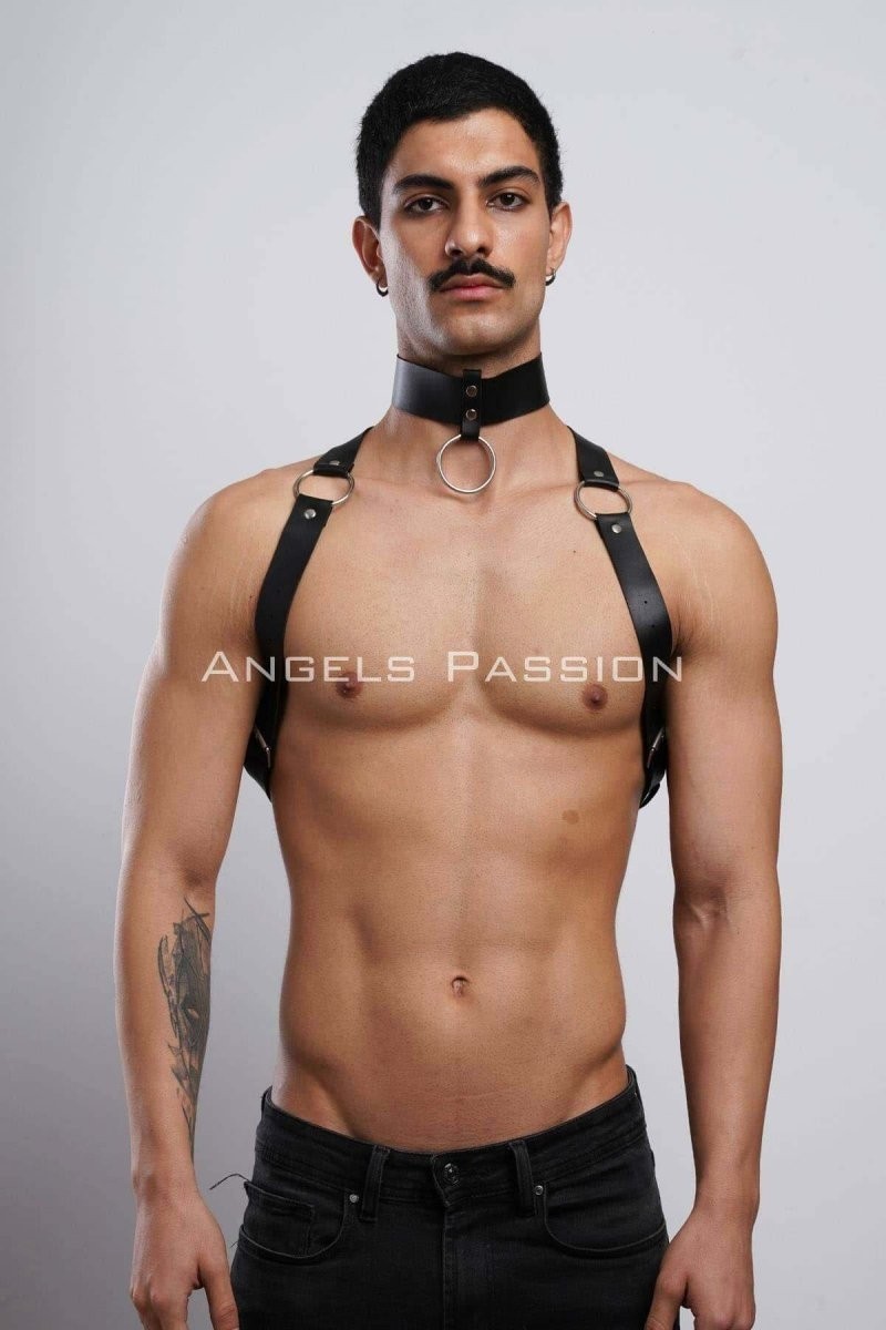 Ava Style Erkek Choker ve Göğüs Harness, Erkek Parti Giyim - BRFM35 Ava