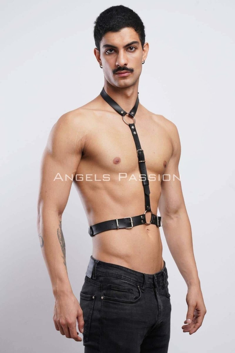 Ava Style Deri Boyundan Askılı Erkek Harness, Clubwear, Leather Partywear - BRFM124 Ava görsel 6