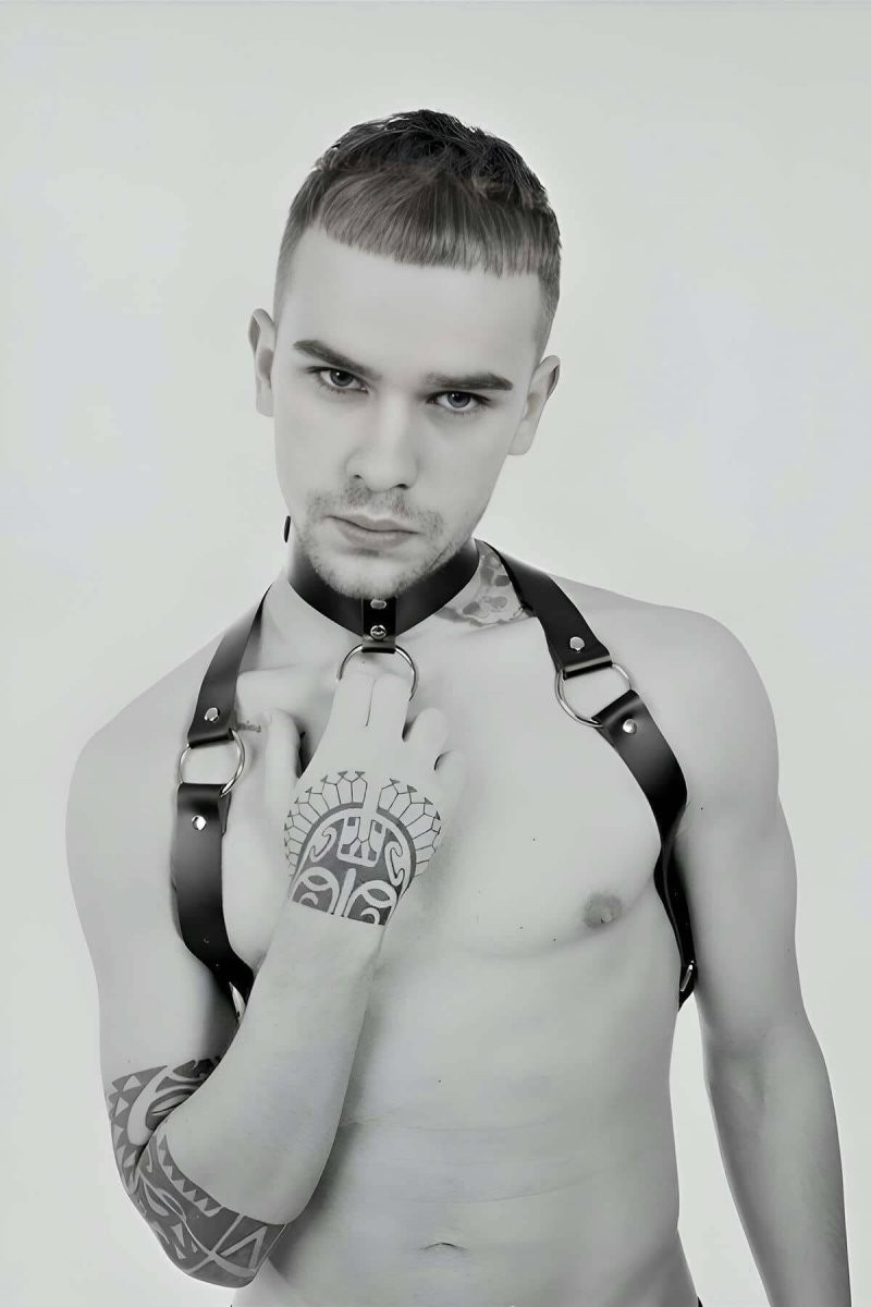 Ava Style Tasmalı Seksi Deri Erkek Harness - BRFM35 Ava görsel 3