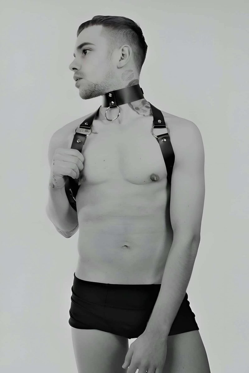 Ava Style Tasmalı Seksi Deri Erkek Harness - BRFM35 Ava görsel 4