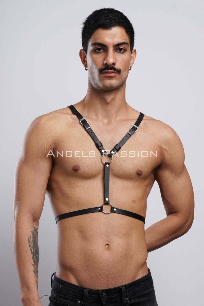 Ava Style Kanatlı Erkek Harness, Erkek Göğüs Harness ve Kanat Detay, Deri Kanatlı Harness - BRFM150 Ava görsel 7