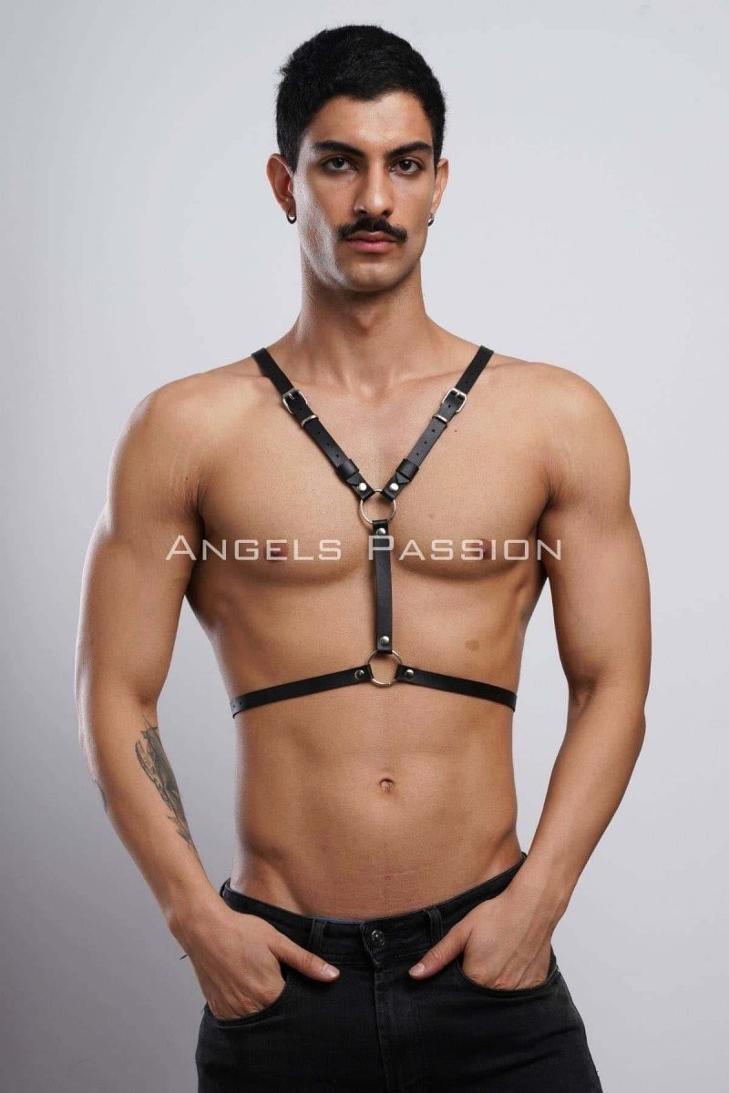 Ava Style Kanatlı Erkek Harness, Erkek Göğüs Harness ve Kanat Detay, Deri Kanatlı Harness - BRFM150 Ava görsel 8