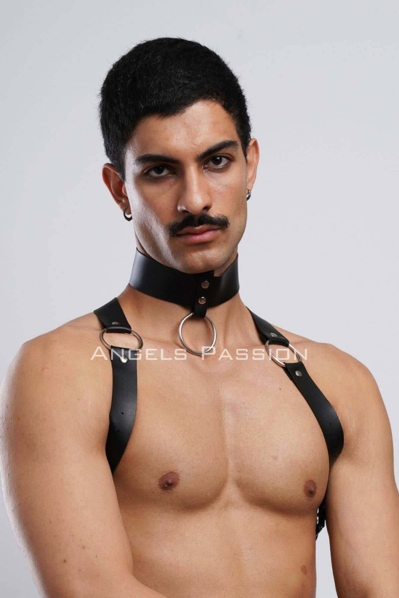 Ava Style Erkek Choker ve Göğüs Harness, Erkek Parti Giyim - BRFM35 Ava görsel 8