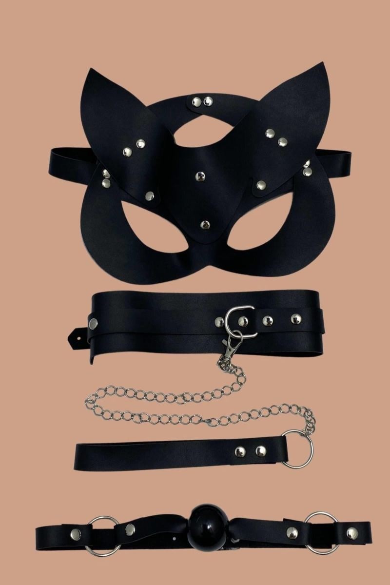 Ava Style Siyah Maske Ağız Topu 2'li Set Ava
