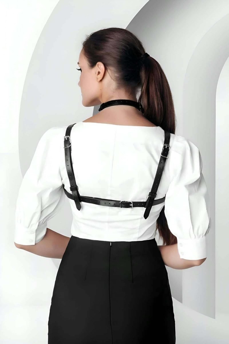 Aesco Şık Crop Yaka Harness, Giysi Üzeri Tamamlayıcı Yaka Aksesuar - BRF1290 görsel 4