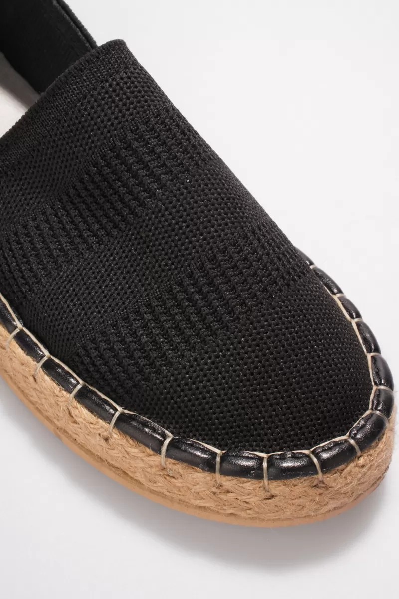 Zerenyus Miami Premium Kadın Siyah Triko Jüt Sargı El Yapımı Espadril görsel 5