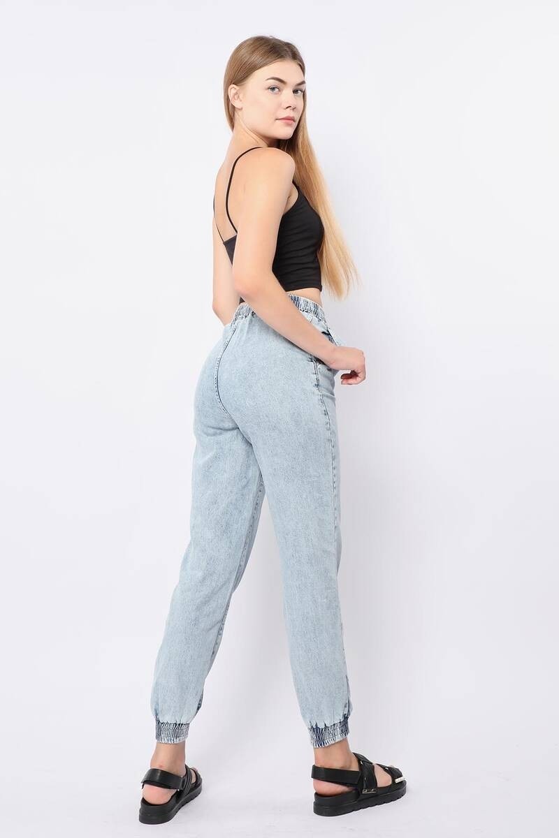 Banny Jeans Kadın Lastikli Jogger Pantolon Açık Mavi görsel 6