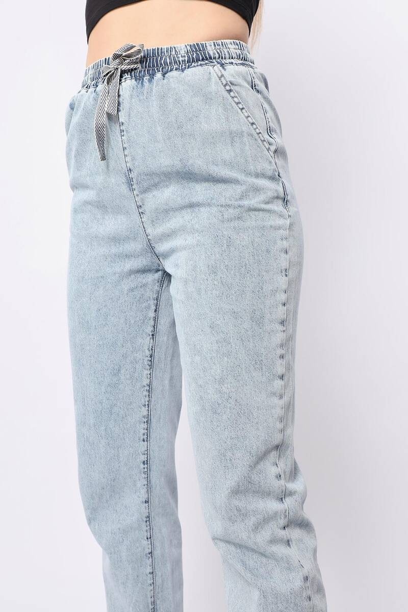 Banny Jeans Kadın Lastikli Jogger Pantolon Açık Mavi görsel 7