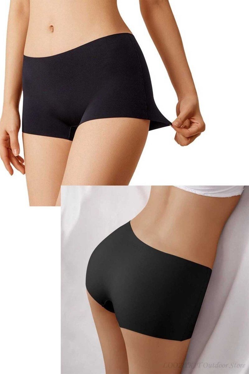 Kuzgun Ticaret 2 Adet Kadın Dikişsiz Görünmez Iz Yapmaz Mini Şort Boxer Siyah görsel 7