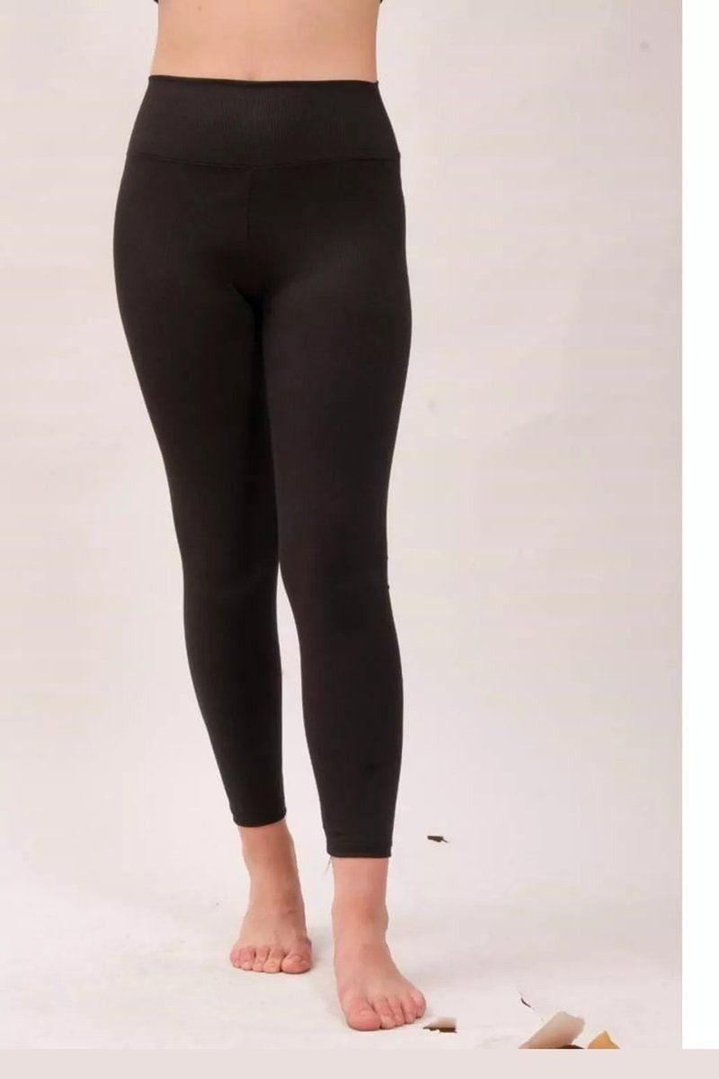 Kuzgun Ticaret Siyah Yüksek Bel Fitilli Kadın Tayt Yazlık 2001 görsel 3