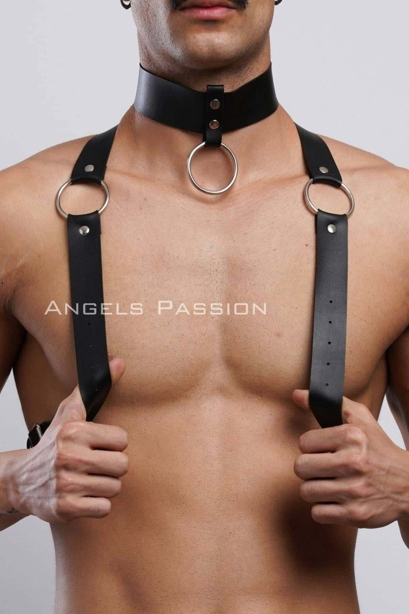 Beruflic Erkek Choker ve Göğüs Harness, Erkek Parti Giyim - BRFM35 Under Moda görsel 5