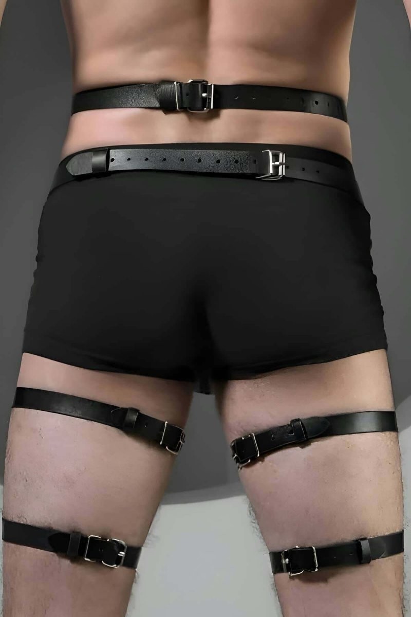 Beruflic Erkek Jartiyer, Deri Erkek Bacak Harness, Erkek Fantezi Aksesuar - BRFM167 Under Moda görsel 2