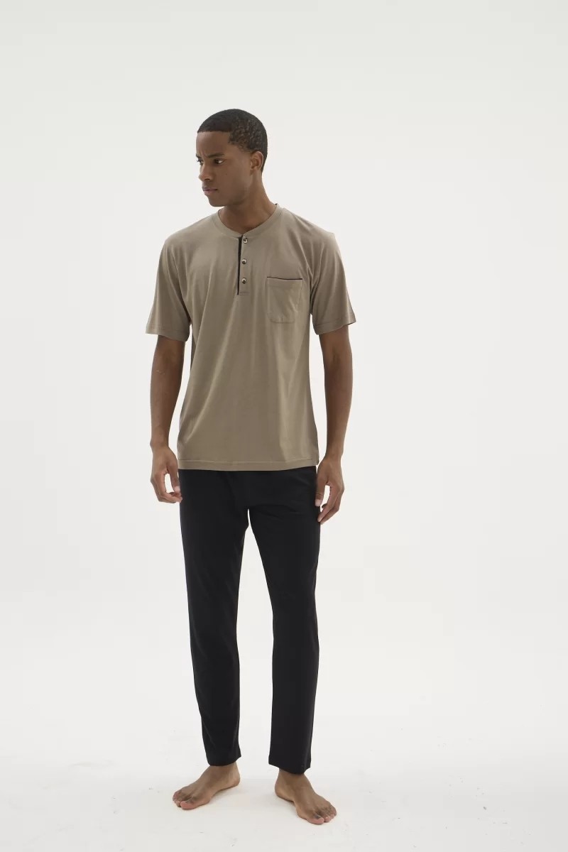 Melonika Kocabey BKK-26404 Battal Midi Yaka Pijama Takımı