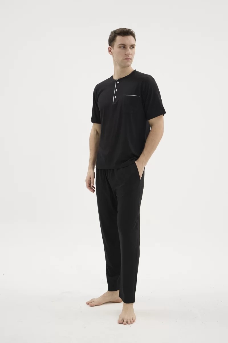 Melonika Kocabey BKK-26404 Battal Midi Yaka Pijama Takımı