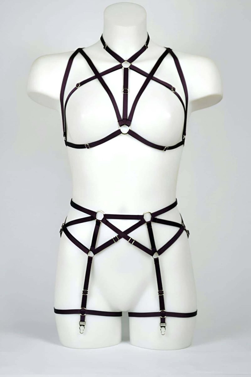 Melonika Göğüs ve Jartiyer Kemerli Seksi Harness - BRF161