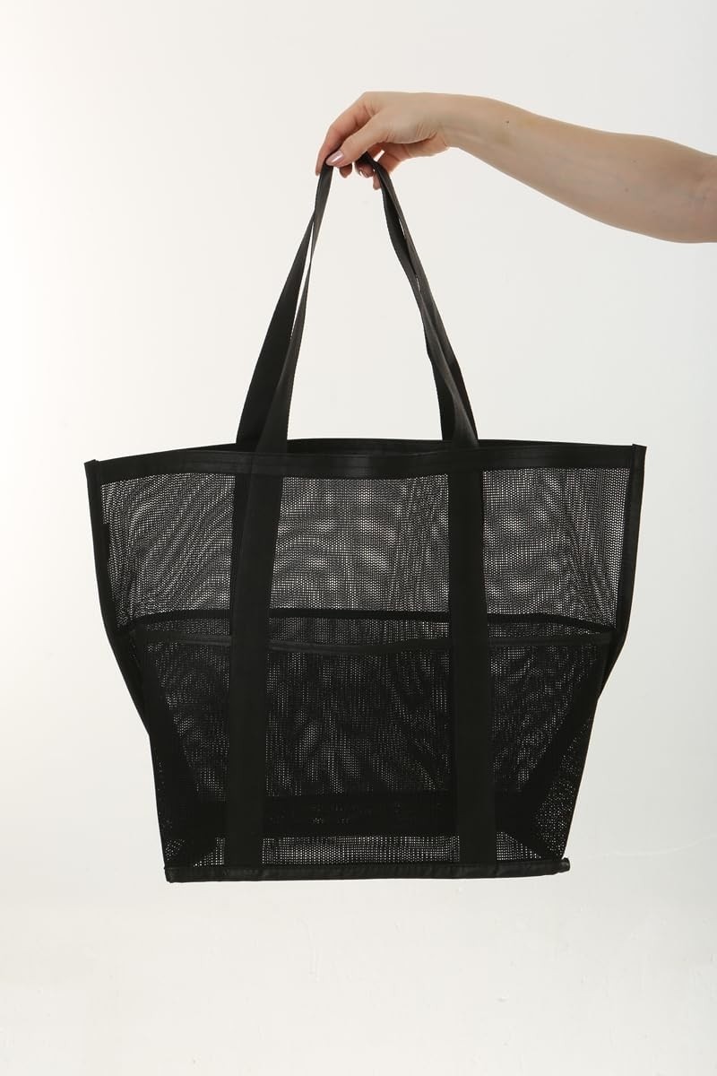 Brf Store Prime Baghashtag Büyük Boy 6 Cepli Siyah File Plaj Çantası görsel 8