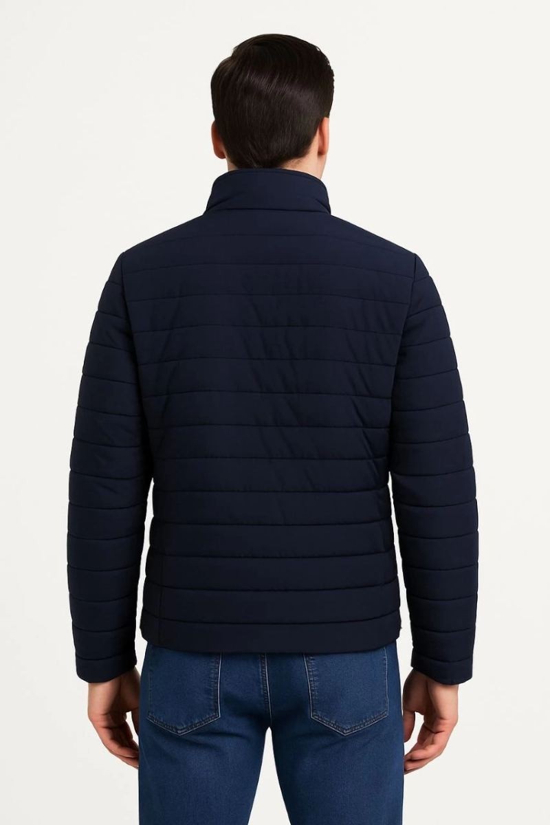 Fantastik Store Erkek Bomber Mont Su Itici Kapitone Astarlı Fermuarlı Cepli Ceket - Lacivert görsel 2