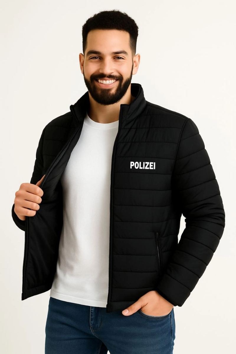 Fantastik Store Erkek Mikro Su Itici Kapitone Baskılı Astarlı Fermuarlı Bomber Mont - Siyah