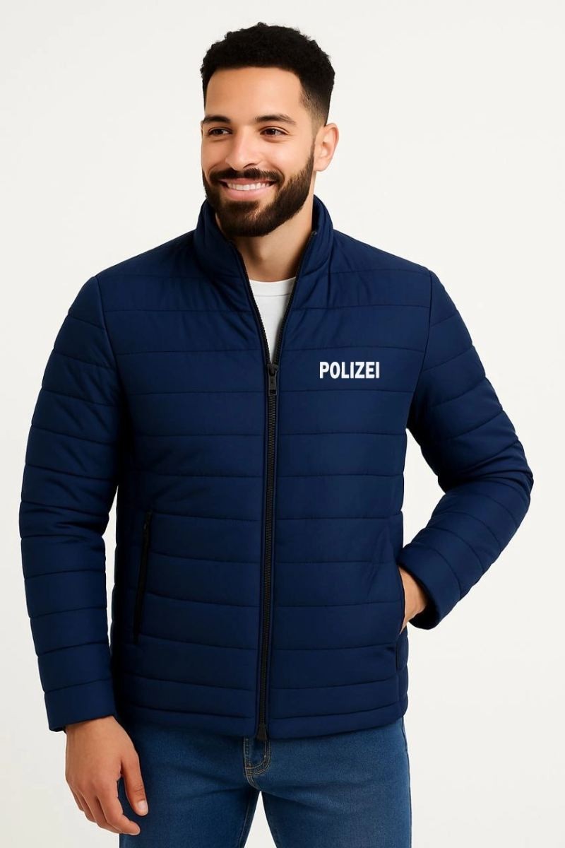 Fantastik Store Erkek Mikro Su Itici Kapitone Baskılı Astarlı Fermuarlı Bomber Mont - Lacivert