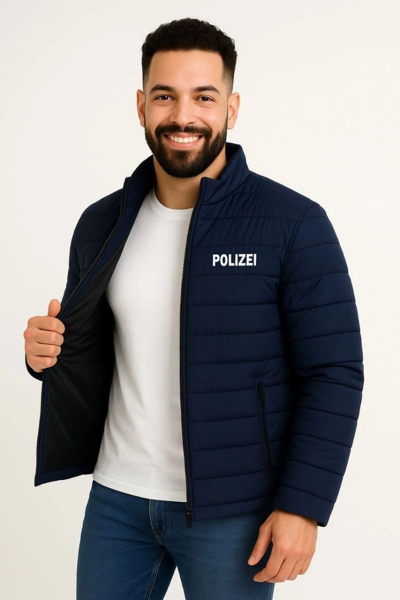 Fantastik Store Erkek Mikro Su Itici Kapitone Baskılı Astarlı Fermuarlı Bomber Mont - Lacivert görsel 2