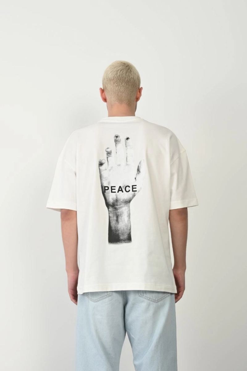 Fantastik Store Erkek Baskılı T-Shirt Kısa Kol Bisiklet Yaka Rahat Kalıp Tişört - Beyaz görsel 2