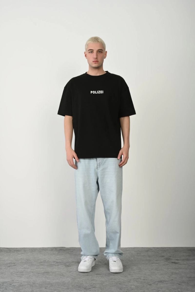 Fantastik Store Erkek Baskılı T-Shirt Kısa Kol Bisiklet Yaka Rahat Kalıp Tişört - Siyah