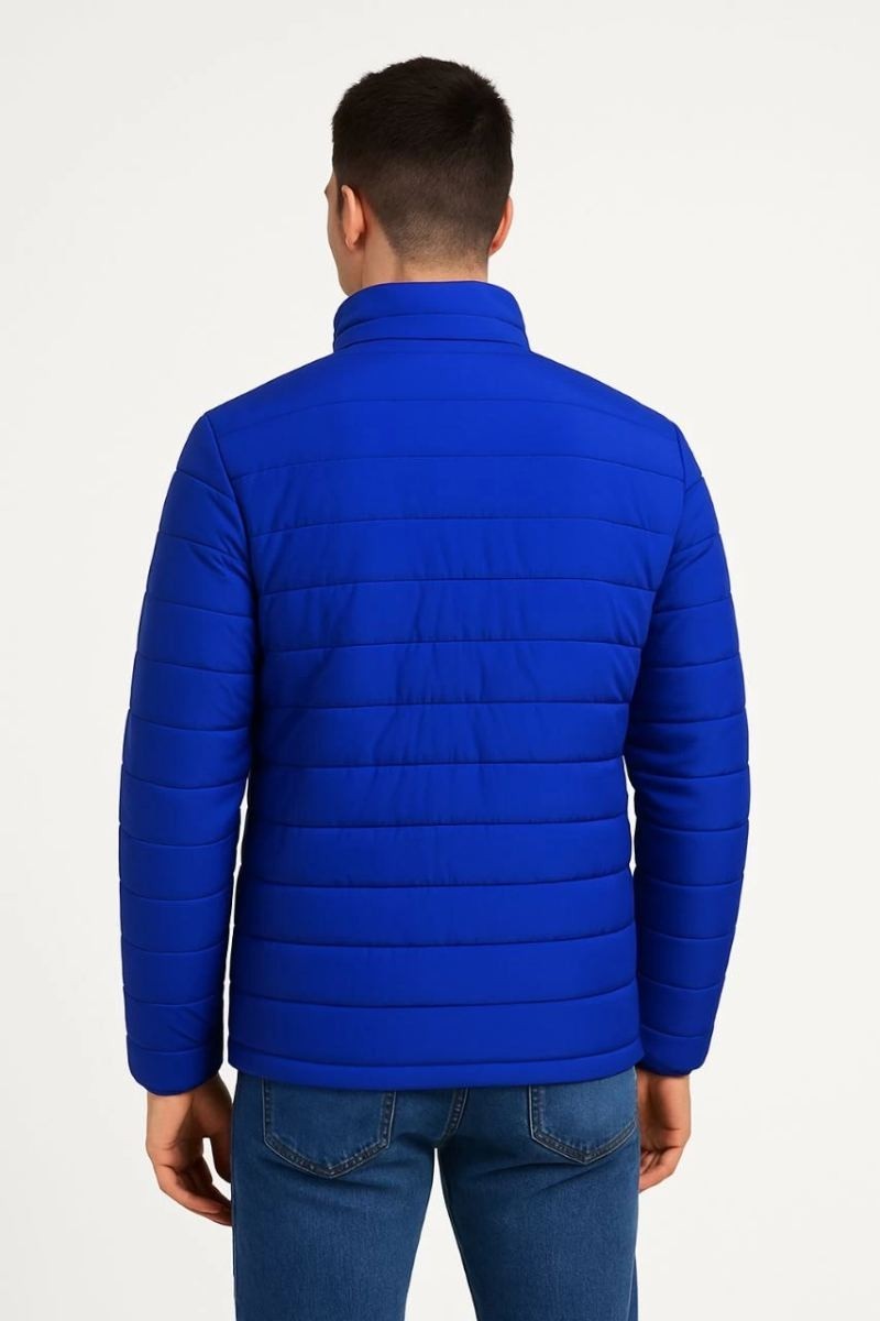 Fantastik Store Erkek Bomber Mont Su Itici Kapitone Astarlı Fermuarlı Cepli Ceket Saks Mavisi görsel 3