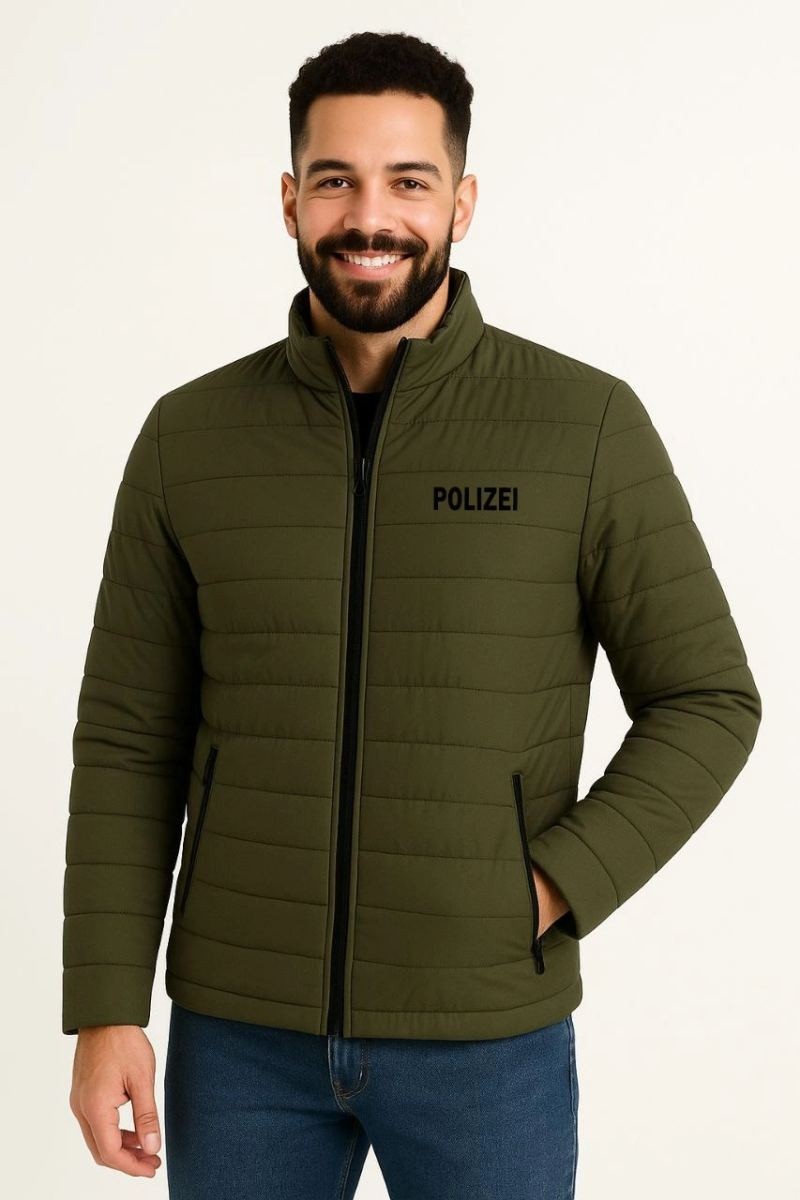 Fantastik Store Erkek Mikro Su Itici Kapitone Baskılı Astarlı Fermuarlı Bomber Mont - Haki görsel 4