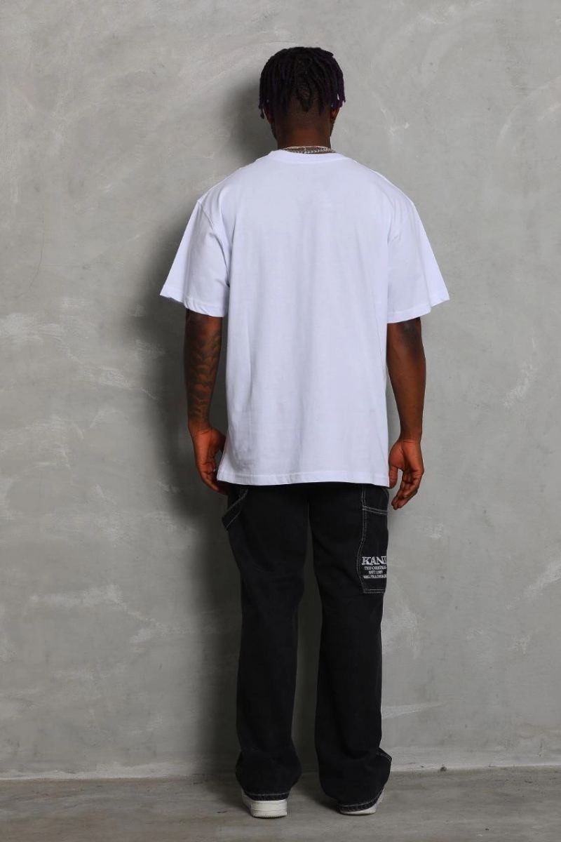 Fantastik Store Erkek Düz Yazlık Kısa Kol Tişört Bisiklet Yaka Oversize T-Shirt - Beyaz görsel 2