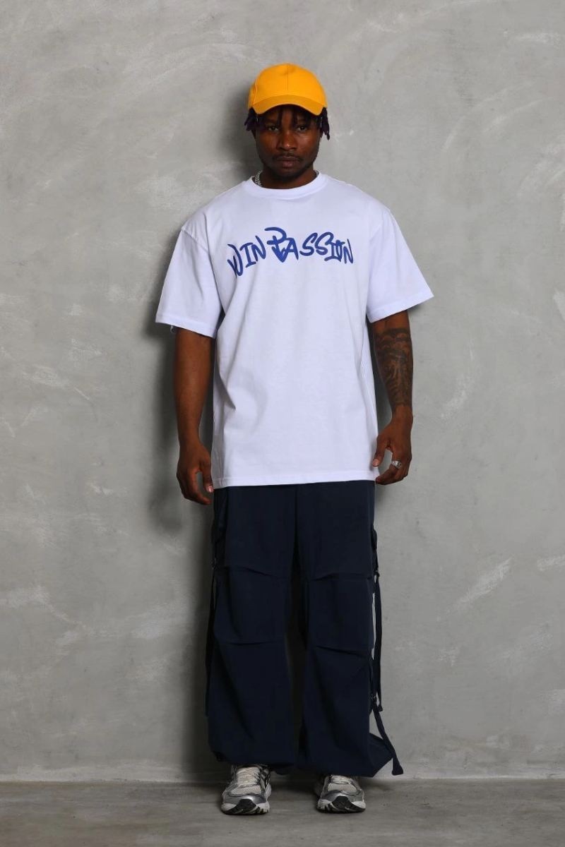 Fantastik Store Erkek Baskılı Tişört Kısa Kol Bisiklet Yaka Oversize T-Shirt - Beyaz görsel 5