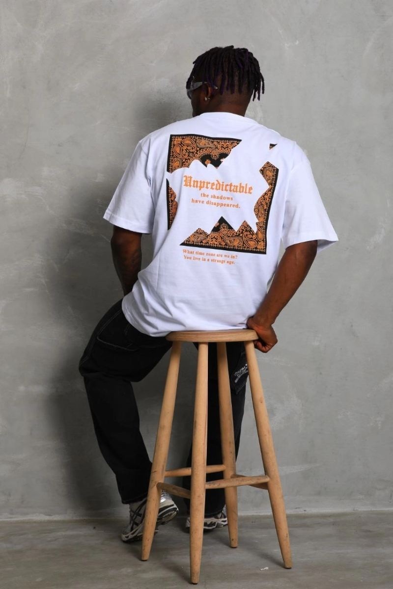 Fantastik Store Erkek Baskılı Tişört Kısa Kol Bisiklet Yaka Oversize T-Shirt - Beyaz görsel 6