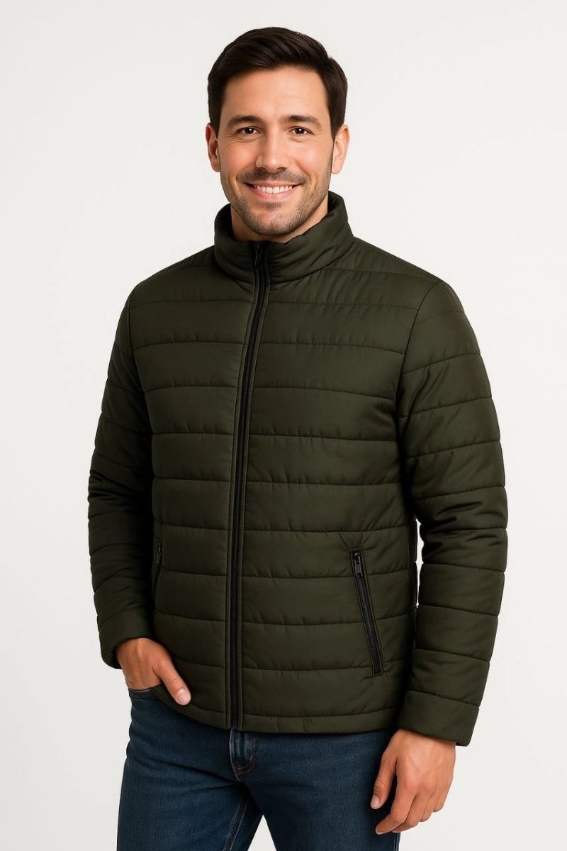 Fantastik Store Erkek Bomber Mont Su Itici Kapitone Astarlı Fermuarlı Cepli Ceket - Haki görsel 4