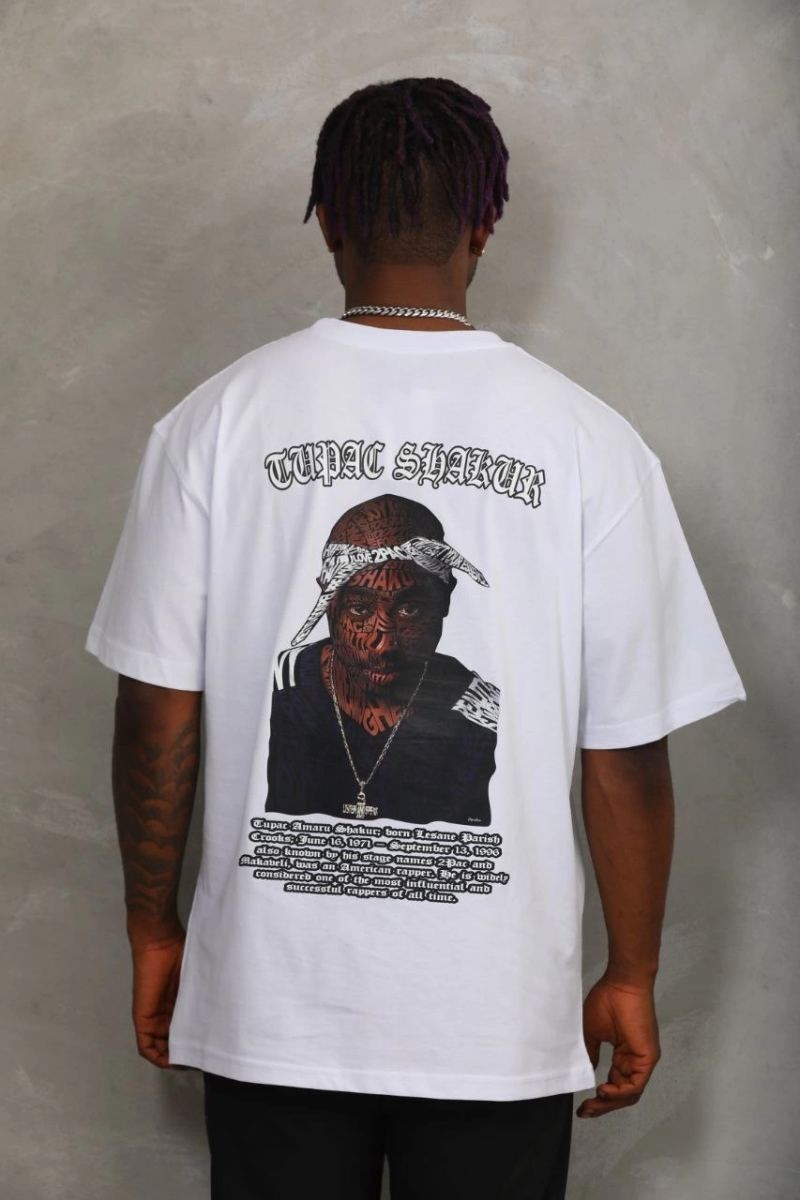 Fantastik Store Erkek Kısa Kol Yazlık Tişört Bisiklet Yaka Baskılı Oversize T-Shirt - Beyaz görsel 5
